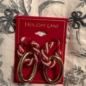 Holiday Lane hoop earrings 2 in 1
